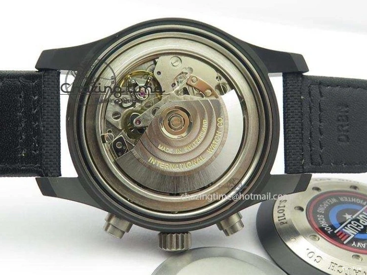 MIROTIME 0412 EasyCare Pilot Chrono IW388001 Real Ceramic ZF 1:1 Best Edition On Black Nylon Strap A 7279